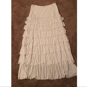 Grace Elements White Ruffle Maxi Skirt/Dress
